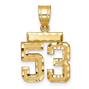 14k Yellow Gold, Varsity Collection, Small D/C Pendant Number 53